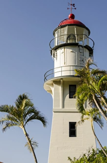 Hawaii Prints: Diamond Head Lighthouse, Diamond Head State Monument (Leahi Crater), Honolulu, Oahu