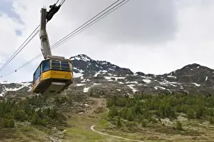 Cable Prints: Diavolezza Peak, Switzerland. Cable car gondola to peak
