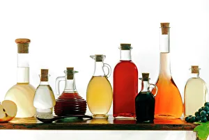 White Background Prints: Different types of vinegar (from left)