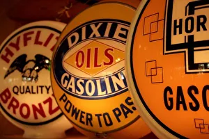Images Dated 30th July 2007: Dixon, New Mexico, United States. Vintage gasoline signs
