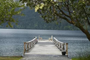 Dock at Lake Crescent Lodge, Olympic National Park, Washington, US