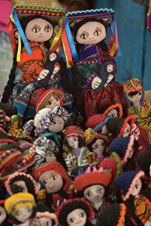 Images Dated 16th May 2005: Dolls displayed in market, Cuzco, Peru