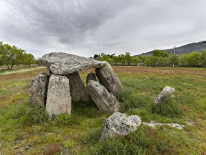 Dolmen Anta do Sobral in the Alentejo near Marvao. Europe, Southern Europe, Portugal