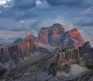 Mountains Prints: The dolomites in the Veneto. Monte Pelmo, Averau, Nuvolau and Ra Gusela in the background