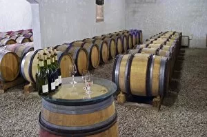 Domaine d Antugnac. Limoux. Languedoc. Barrel cellar. France. Europe. Bottle