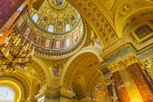Images Dated 10th June 2016: Dome God Christ Basilica Arch Saint Stephens Cathedral Budapest Hungary