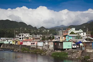 West Indies Prints: Dominica, Roseau, town view