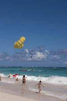 Dominican Republic, Punta Cana, Higuey, Bavaro, Bavaro Beach, parasailing
