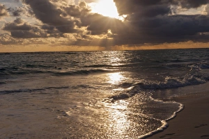Images Dated 9th March 2011: Dominican Republic, Punta Cana, Higuey, Bavaro, Bavaro Beach, sunrise