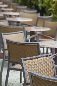 Images Dated 24th December 2009: Dominican Republic, Punta Cana Region, Bavaro, Iberostar Bavaro Hotel, cafe tables