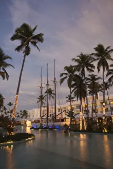 Images Dated 24th December 2009: Dominican Republic, Punta Cana Region, Bavaro, Iberostar Grand Hotel, exterior, evening