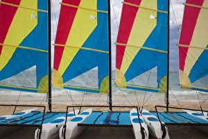 Images Dated 24th December 2009: Dominican Republic, Punta Cana Region, Bavaro, Bavaro beach sailboats