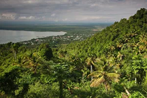 West Indies Prints: Dominican Republic, Samana Peninsula, Sanchez, view of Bahia de Samana bay