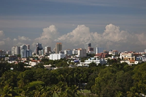 Images Dated 21st December 2009: Dominican Republic, Santo Domingo, high angle view of modern Santo Domingo