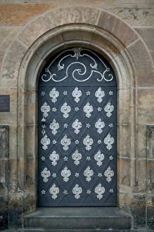 Images Dated 1st September 2004: Door in Prague Castle, Prague, Czech Republic