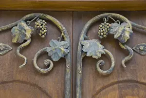 Kutaisi Prints: Detail at a door of wine and snakes, the Motsameta monastery near Kutaisi, Georgia