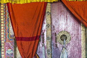 Curtain Prints: Doorway, Deskit monastery, Ladakh, India