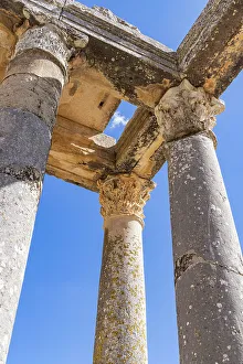 Roman Prints: Dougga, Beja, Tunisia. Temple of Juno Caelestis at the Roman ruins