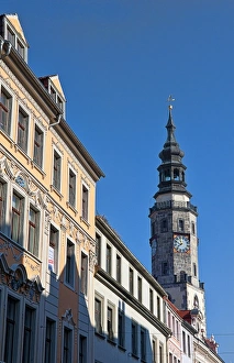 Prints of Downtown Gorlitz, on the German-Polish border, with steeple of Rathaus Church built in 1537 Images Dated 2027 October: Downtown Gorlitz, on the German-Polish border, with steeple of Rathaus Church built