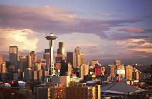 Space Needle Prints: Downtown Seattle including the Experience Music Project, the Space Needle and Key Arena