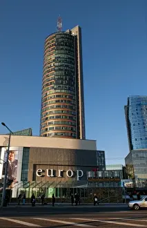Images Dated 2027: Downtown Vilnius, Lithuania, Gelezinio Vilko Street, with skyline and skyscrapers