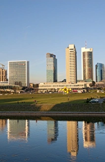 Images Dated 2027: Downtown Vilnius, Lithuania, with skyline and skyscrapers