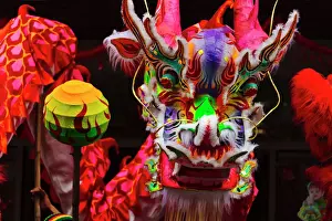 National Prints: Dragon dance celebrating Chinese New Year in China Town, Manila, Philippines