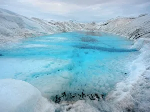 Frozen Prints: Drainage system with lake on the surface of the ice sheet