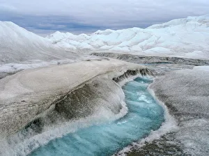North Greenland Prints: Drainage system on the surface of the ice sheet