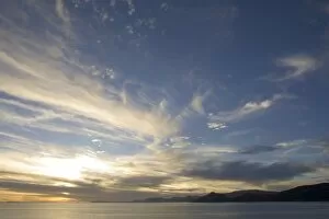 Dramatic clouds over lake, viewed from Suasi Island (also known as Isla Suasi), Lake Titicaca, Peru