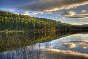 White Fish Prints: Dramatic late evening light strikes Spencer Lake near Whitefish Montana