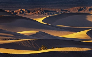 Mojave Desert Prints: Dramatic sunset light on the Mesquite Sand Dunes in Death Valley National Park