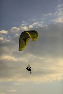 Silver Prints: Draper, Utah. Tandem double para-glider jumbers