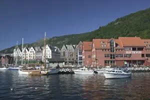 Nordic Prints: In the back drop of Bryggens ancient buildings Bergens harbor offers tours