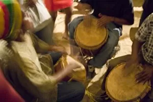 Images Dated 19th November 2006: Drum circle, Garifuna Settlement Day, annual festival held in late November, Hopkins
