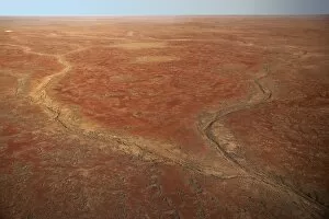 Dry River Bed near William Creek, Outback, South Australia, Australia - aerial