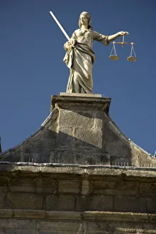Patrick J Wall Prints: Dublin Castle Statue, Dublin, Ireland, Woman, Weigh Scales, Architecture