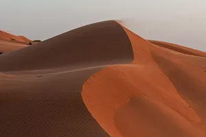 Sand Dune Prints: Dunes in the Wahiba Sands at sunset. Wahiba Sands, Arabian Peninsula, Oman