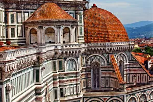 Italy Collection: Duomo Basilica Cathedral Church from Giottos Bell Tower Florence Italy Countryside