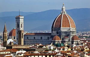 Italy Collection: Duomo Basilica Cathedral Church Giottos Bell Tower From Michelangelo Square