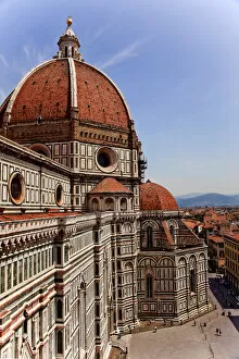 Italy Collection: Duomo Basilica Cathedral Church from Giottos Bell Tower Florence Italy Resubmit--In
