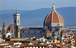 Duomo Basilica Cathedral Church Giottos Bell Tower From Michelangelo Square