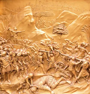 Images Dated 18th August 2022: Duomo Santa Maria del Fiore. Golden decorations on the East Door or Gates of Paradise by Lorenzo Ghiberti