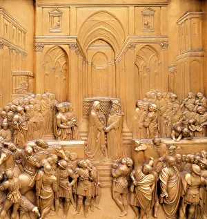 Images Dated 18th August 2022: Duomo Santa Maria del Fiore. Golden decorations on the East Door or Gates of Paradise by Lorenzo Ghiberti