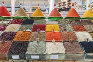 Spice Prints: Dushanbe, Tajikistan. Spices for sale at the Mehrgon Market in Dushanbe