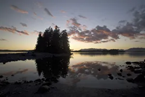Images Dated 13th September 2006: Dusk from Keith Island, Broken Island Group, Pacific Rim National Park Preserve, British Columbia