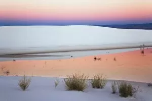 Images Dated 18th November 2006: Dusk sky reflected in pool of water from recent rains, White Sands National Monument