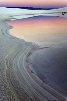 Images Dated 19th November 2006: Dusk sky reflected in pool of water from recent rains, White Sands National Monument