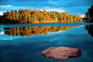 Minnesota Prints: Early Evening reflections in the boundry waters of Minnesota-Ontario