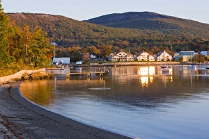 Camden Prints: Early morning in Camden Harbor. Camden, Maine
